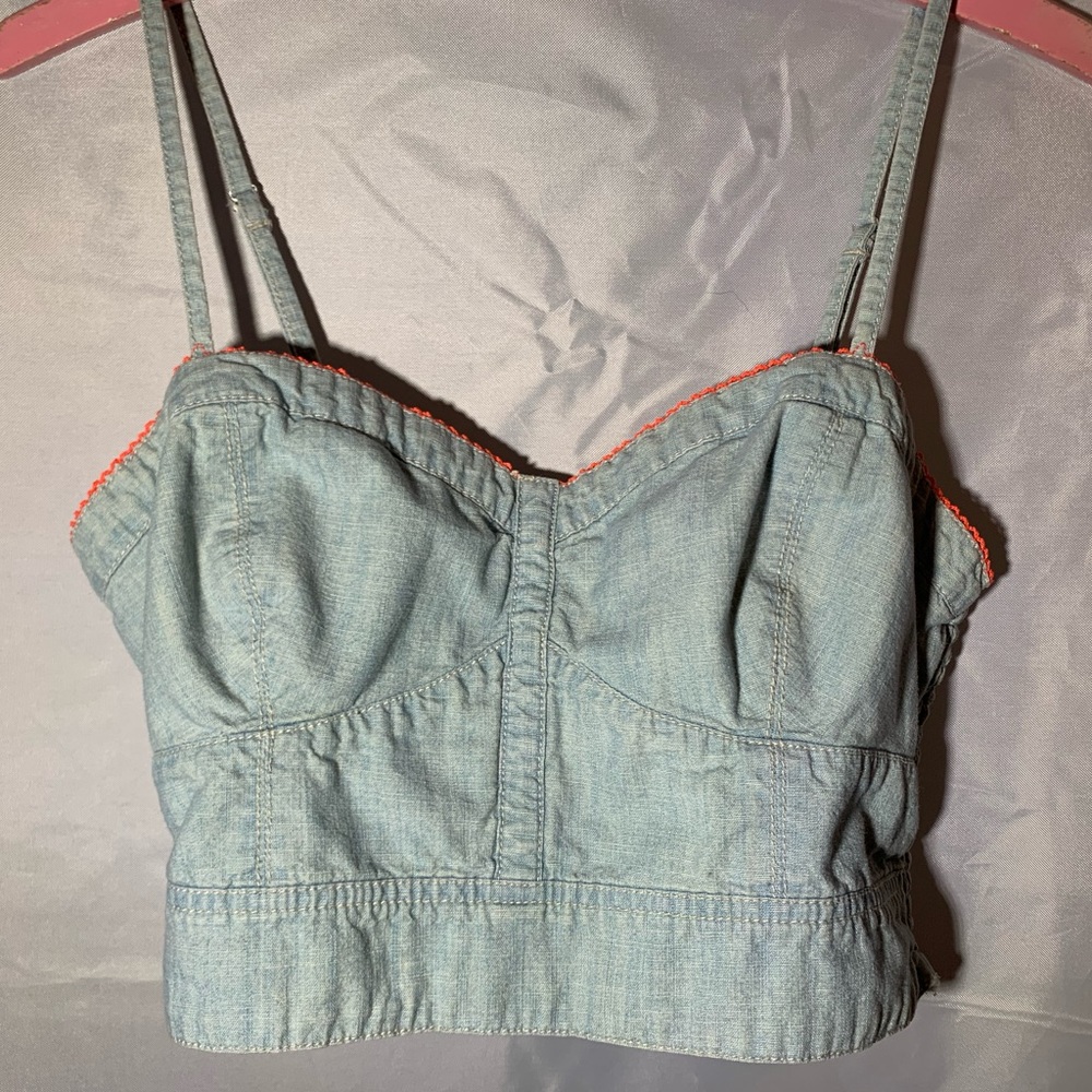 American Eagle Outfitters denim crop top